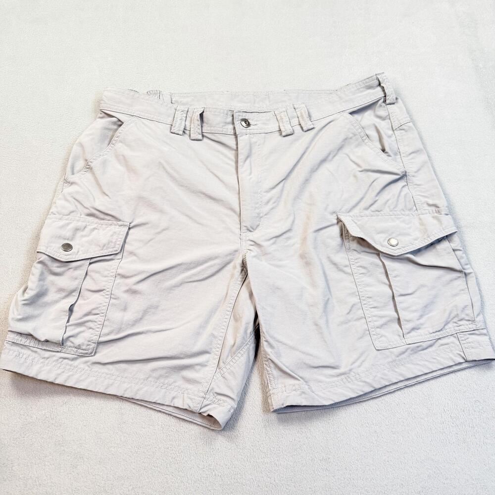 Duluth Trading Co Shorts Mens 40 Gray Cargo Nylon Elastic Waist 9 Inseam